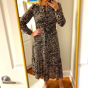 Banana Republic leopard midi dress NWOT